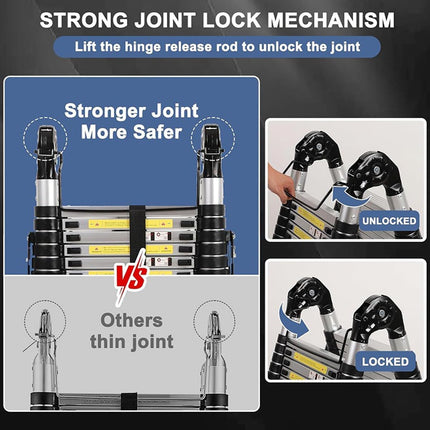 سلم تلسكوب المنيوم من مزايا عدة اطوال