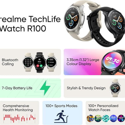 ساعة Realme TechLife Watch R100 الذكية - C
