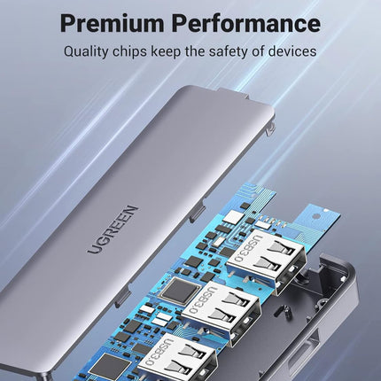 موزع يوجرين تايب سي إلى 4 منافذ USB 3.0 بسرعة تصل إلى 5 جيجابت في الثانية مع مصدر طاقة |70336