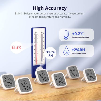 مستشعر درجة الحرارة والرطوبة الذكي Sonoff SNZB-02D Zigbee LCD - مراقبة عالية الدقة مع شاشة عرض في الوقت الفعلي