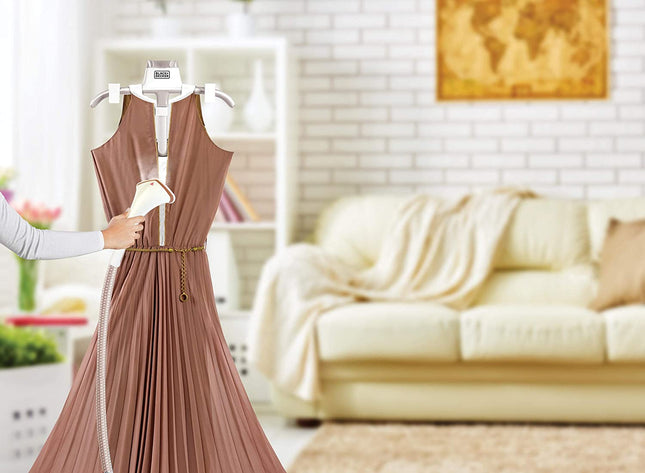 مكواة بخار للملابس من بلاك اند ديكر عمودية مزودة بعلاقة ملابس قابلة للتعديل، 1600 واط