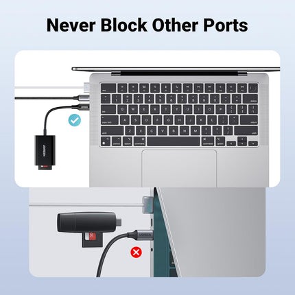 قارئ بطاقات UGREEN 2 في 1 USB-C SD/MicroSD متعدد الألوان/ CM265