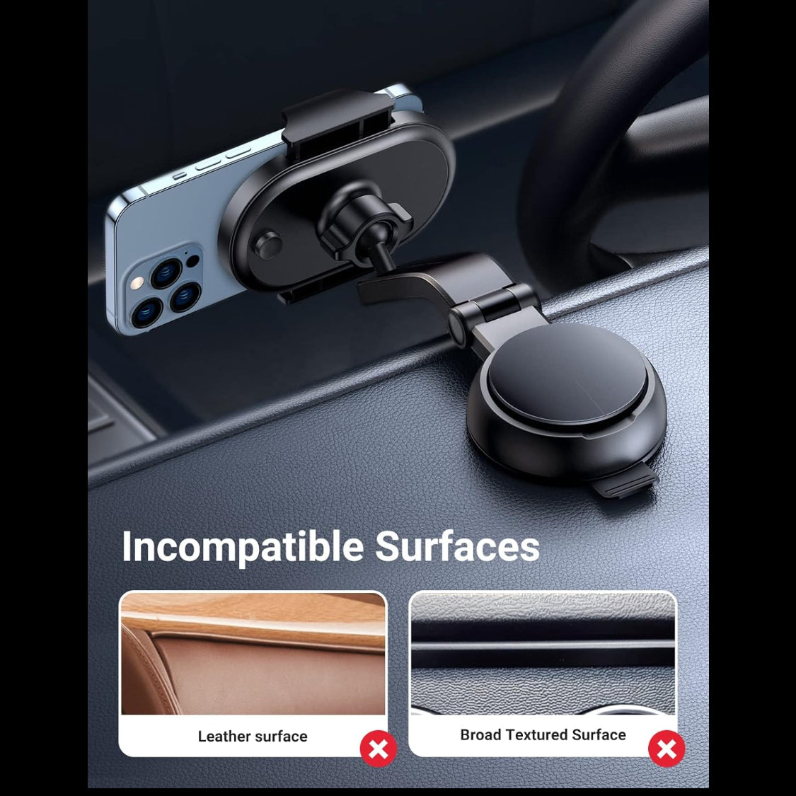 UGREEN Waterfall Magnetic Phone Holder with Suction Cup, Press Type ...