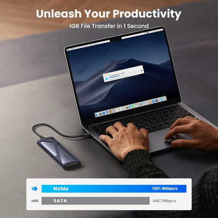 UGREEN USB-C إلى M.2 SATA و NVMe علبة القرص الصلب / 90264