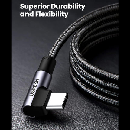 كابل شحن سريع من نوع USB-C إلى USB-C بزاوية قائمة من UGREEN بقوة 100 واط / US334