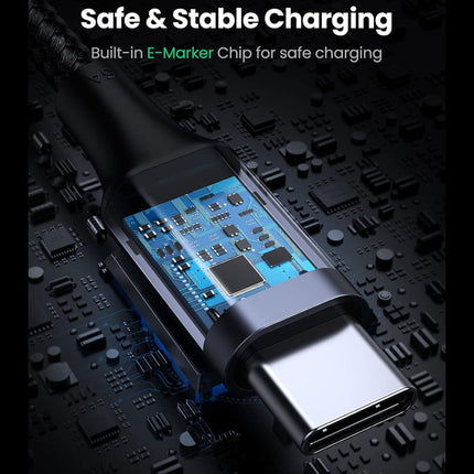كابل شحن سريع من نوع USB-C إلى USB-C بزاوية قائمة من UGREEN بقوة 100 واط / US334