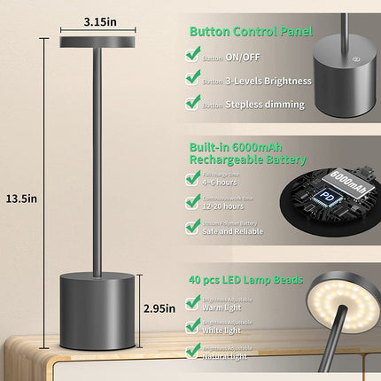 مصباح ليد طاولة - مكتب ببطارية قابلة لإعادة الشحن