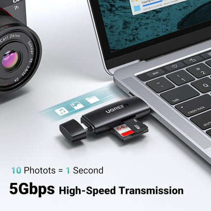 قارئ بطاقات SD 2 في 1 USB 3.0 وUSB C من UGREEN /80191