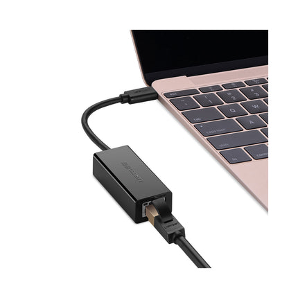 محول إيثرنت USB 2.0 Type-C يدعم سرعات 10/100/1000  من يوجرين لون أسود/30287