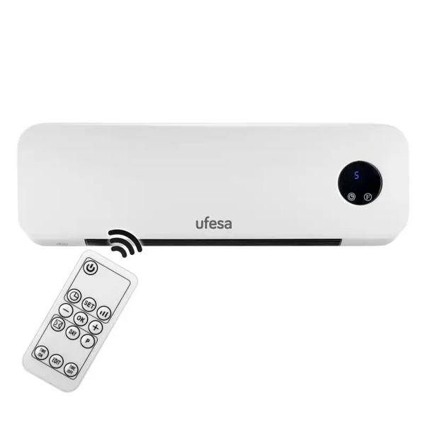 مكيف حائط سبليت سيراميك حامي بقوة 2000 واط مع ريموت تحكم عن بعد ماركة Ufesa