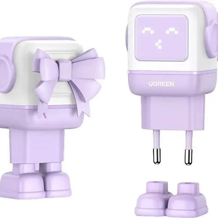 شاحن سريع بقوة 65 واط  بثلاثة منافذ لون بنفسجي |Robot.Uno.Purple.CD361.35291(EU)
