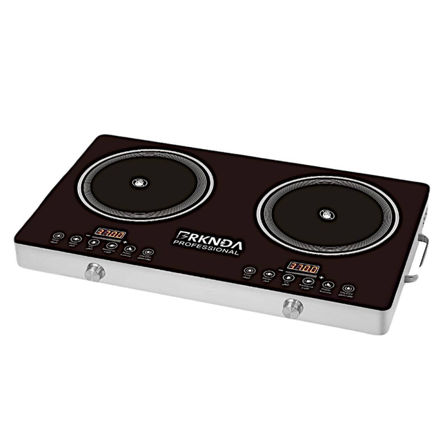 طباخ ليزر زجاجي حراري بـ شعلتين وشاشة LED قوة 3700 واط لكل شعلة ماركة B National