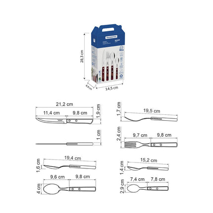 طقم أدوات مائدة 24 قطعة من Tramontina Polywood