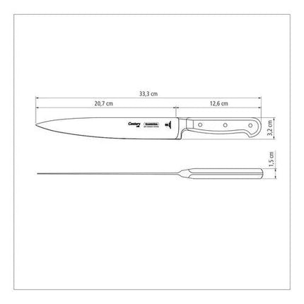 سكين تقطيع متعدد الاستعمالات 33.5 سم من Tramontina Century - أسود
