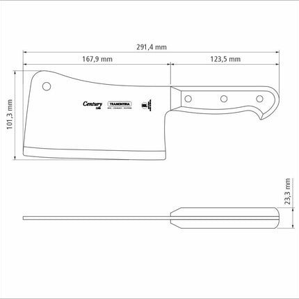 ساطور 29 سم من Tramontina Century - أسود