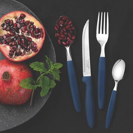 طقم أدوات مائدة 24 قطعة من Tramontina Ipanema - أزرق