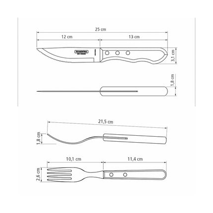 طقم أدوات باربكيو 15 قطعة من Tramontina Churrasco Polywood