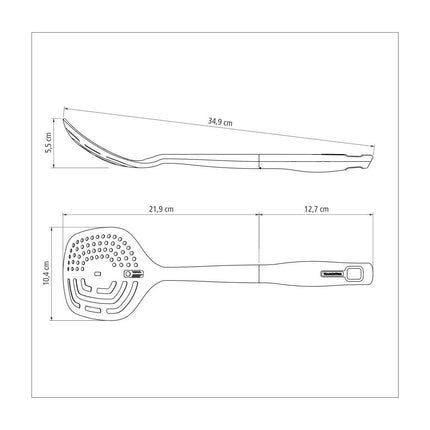 ملعقة بثقوب 35 سم من Tramontina Verano - رمادي