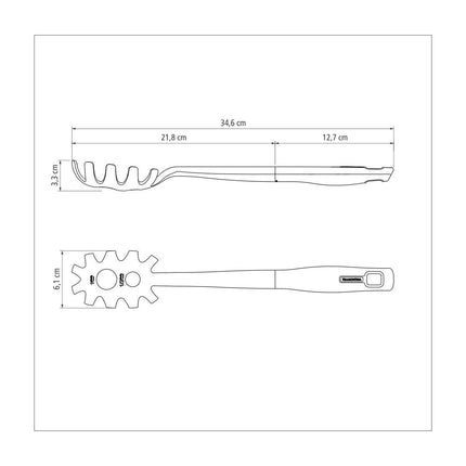 ملعقة باستا 34.5 سم من Tramontina Verano - رمادي