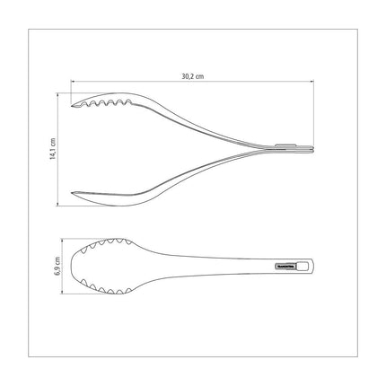 طقم أدوات سلطة قطعتين 30 سم من Tramontina Verano - رمادي