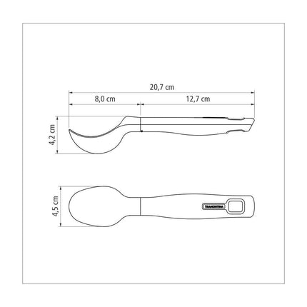 ملعقة آيس كريم 21 سم من Tramontina Verano - رمادي