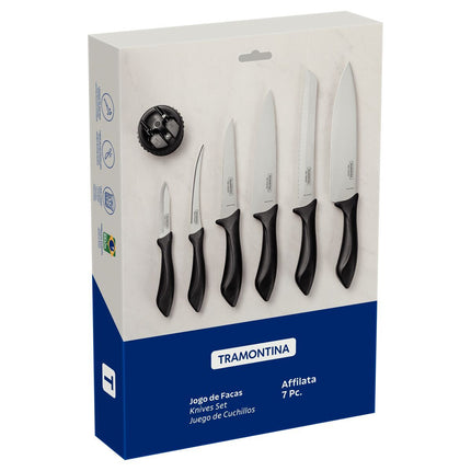 طقم سكاكين 7 قطع من Tramontina Affilata - أسود