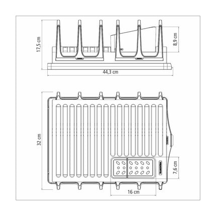 مصفاة جلي 44*32 سم من Tramontina Plurale - رمادي