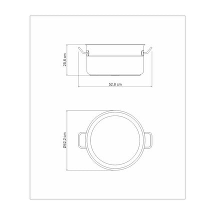 طنجرة ستيل بدون غطاء 40 سم من Tramontina Professional