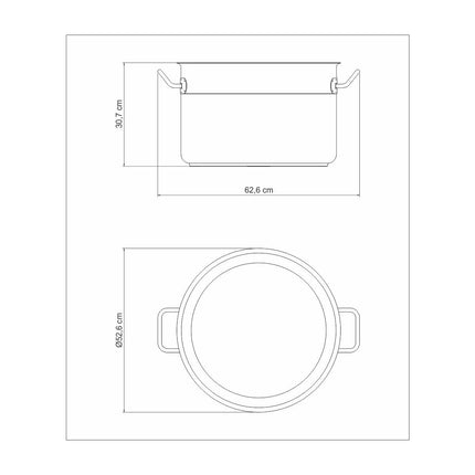طنجرة ستيل بدون غطاء 50 سم من Tramontina Professional