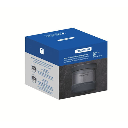 حافظة طعام زجاج وسيليكون 0.4 لتر من Tramontina Purezza