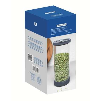 حافظة طعام زجاج وسيليكون 1.5 لتر من Tramontina Purezza