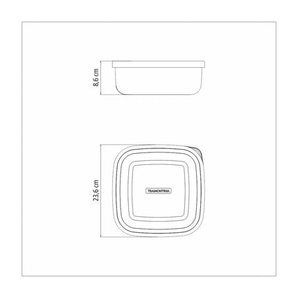 حافظة طعام ستيل مربعة 3.6 لتر من Tramontina Freezinox