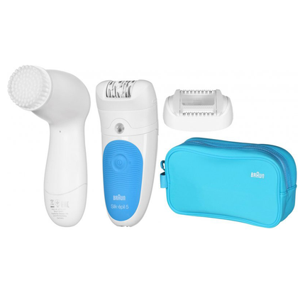 ماكينة ازالة الشعر وماكينة تنظيف البشرة للسيدات مع 3 رؤوس ماركة Braun Silk-épil 5