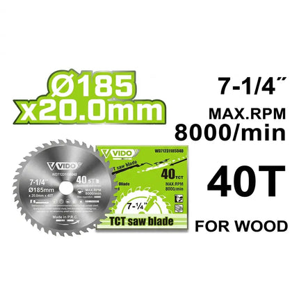 صنية قص خشب 7" 40 سن من فيدو (WD71231185040)