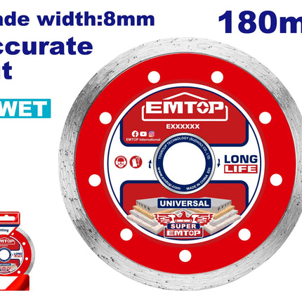 فيبر قص جاف و مبلل  جرانيت فائق الرقة من EMTOP مقاس 180 مم
