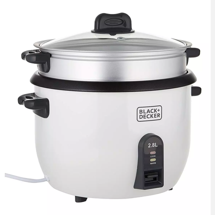 طنجرة طبخ الأرز الكهربائية سعة كبيرة 2.8 لتر بقوة 1100 واط ماركة Black & Decker
