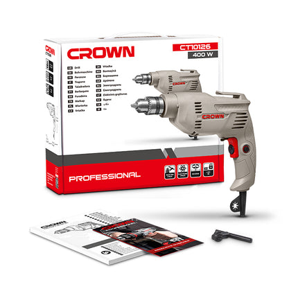 Crown 400W Electric Drill | CT10126C 