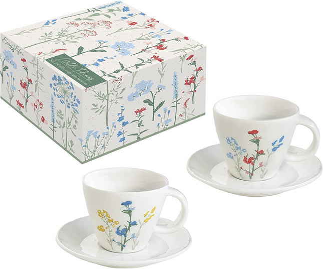 طقم فناجين قهوة 4 قطع 120 مل من Easy Life Mille Fleurs - ألوان متعددة