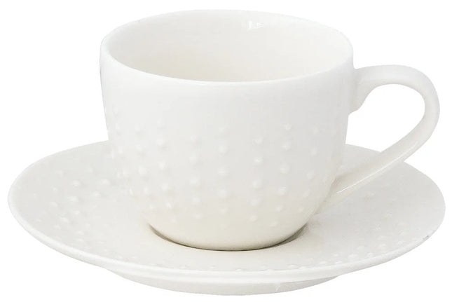 طقم فنجان وصحن 250 مل من Easy Life Drops - أبيض