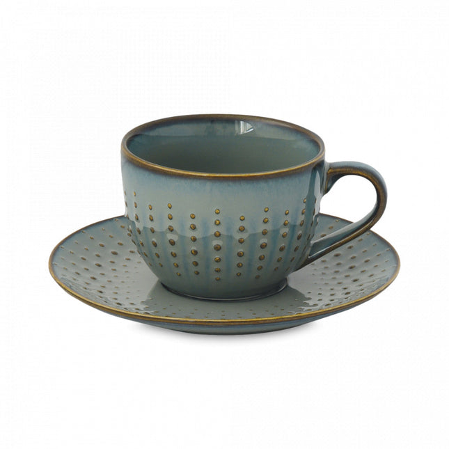 طقم فنجان وصحن 250 مل من Easy Life Drops - رمادي