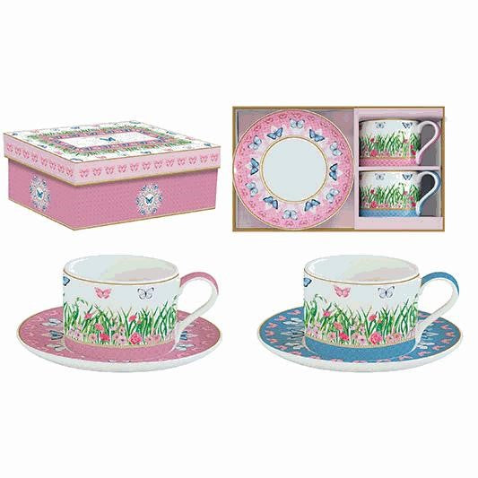 طقم فناجين شاي 4 قطع 240 مل بعلبة من Easy Life Spring Parade - ألوان متعددة