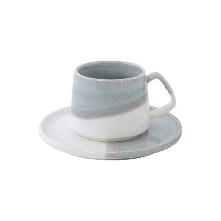 طقم فنجان قهوة وصحن 130 مل من Easy Life Double - رمادي