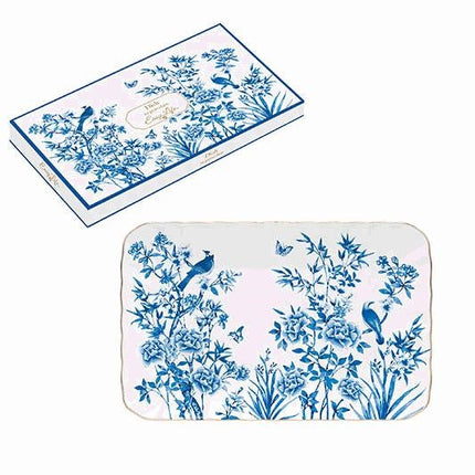 طبق تقديم 20*13 سم من Easy Life Paradise Garden - أبيض وأزرق