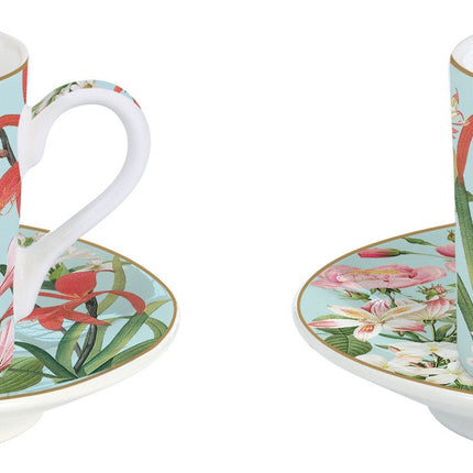 طقم فناجين قهوة 4 قطع 75 مل بعلبة من Easy Life Botanic Garden - ألوان متعددة