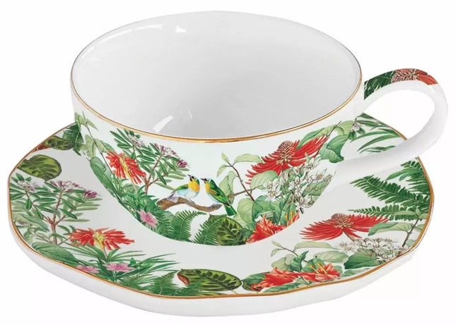 طقم فنجان وصحن 250 مل من Easy Life Exotica - ألوان متعددة