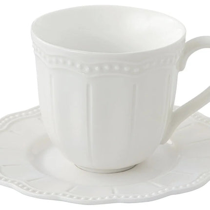 طقم فنجان وصحن 250 مل من Easy Life Elite - أبيض
