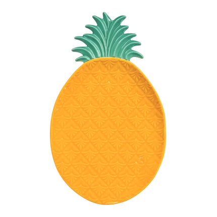 طبق تقديم بتصميم أناناس 28*17 سم بعلبة من Easy Life Madagascar - أصفر