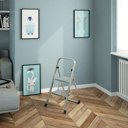 سلم بدرجتين من Colombo Stabil - فضي