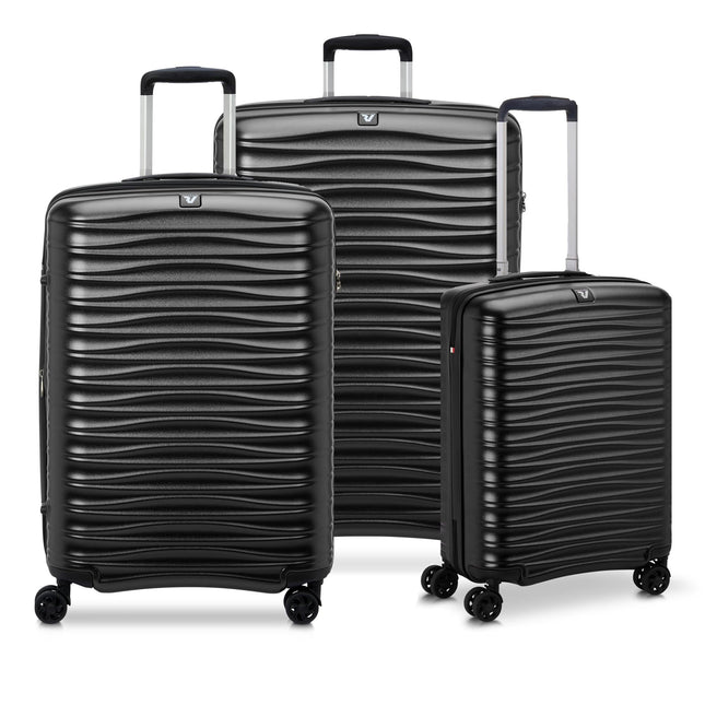 طقم حقائب سفر صلبة 3 قطع من Roncato Wave - أسود