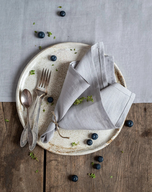 طقم مناديل طعام قطعتين من Desideri Di Casa Irlanda - رمادي